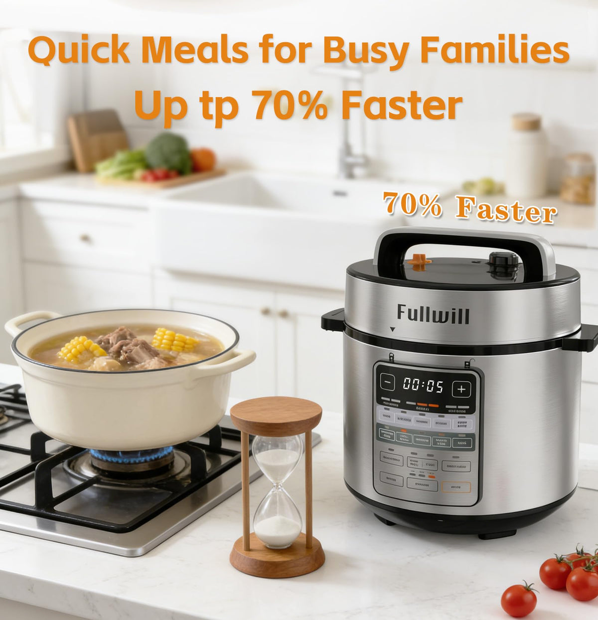 Dual-Pot Electric Pressure Cooker,12-in-1 Multi Cooker with 6QT  Steel & 5QT Ceramic Pot,Olla de Presion for Pressure,Rice,Meat Stew,Yogurt Maker