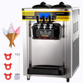 Commercial Ice Cream Maker, 22-30L/H Yield, Countertop Soft Serve Machine with 2x6L Hopper 2L Cylinder LCD Panel Puffing ShortaAlarm, Frozen Yogurt Maker for Restaurant Snack Bar