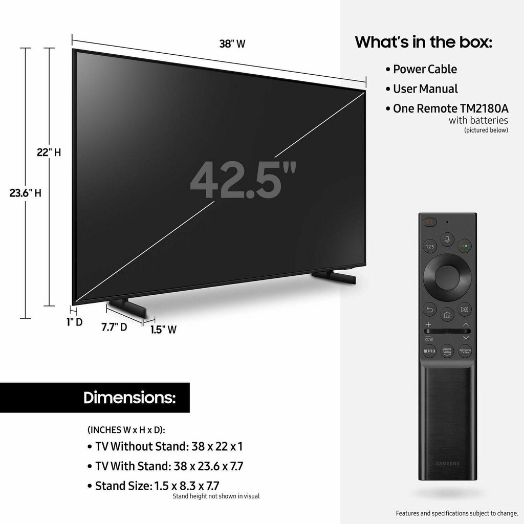 samsung au8000 43" 4k ultra hd hdr smart led tv - 2024 model