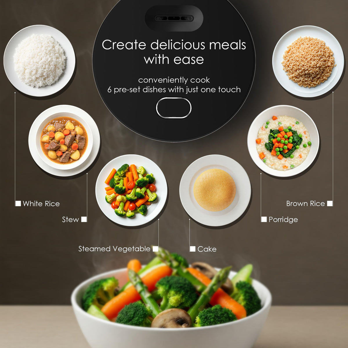 Rice Cooker 4 Cup Uncooked/ 8 Cup Cooked, Digital Display with Warmer, Small Rice Maker & Multiple Settings, 24H Delay Timer, Automatic Keep Warm, Nonstick Inner Pot, ArrocEléctrica