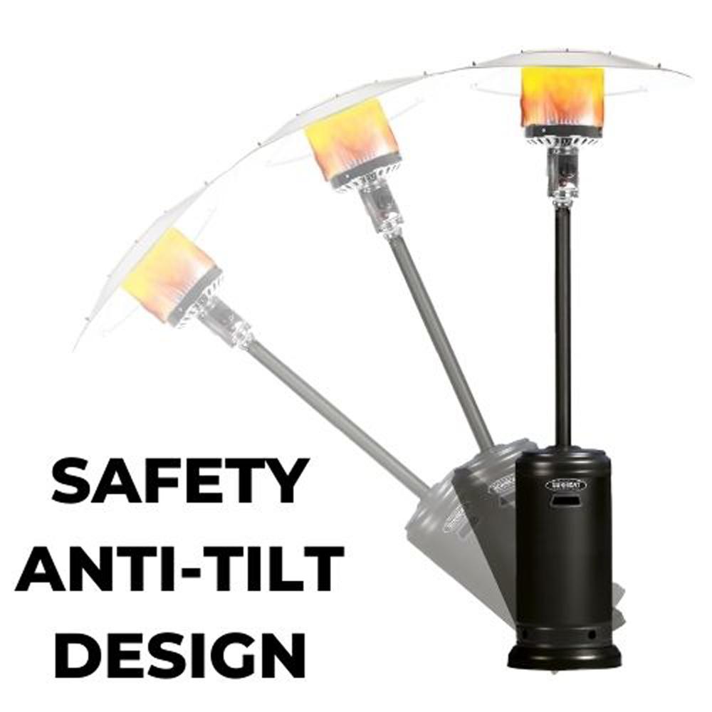 SUNHEAT 99607 46,000 BTU Umbrella Propane Patio Heater, Black (2-Pack)