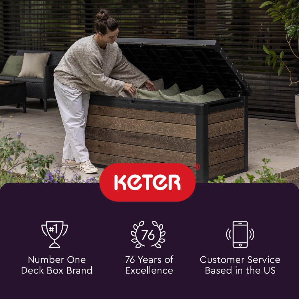 City 30 Gallon Resin Outdoor StoraBox and Patio Furniture Side Table for Pool and Garden Accessories, Dark Grey