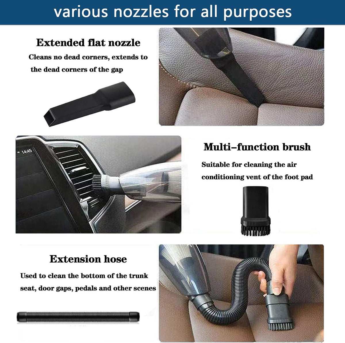 LIANXIN Roadside Car Emergency Kit- Car Safety Kit,Car Kits Emergency,High Power Car Vacuum,Jumper Cable Kits,Reflective Warning Triangle,Car Emergency Kit