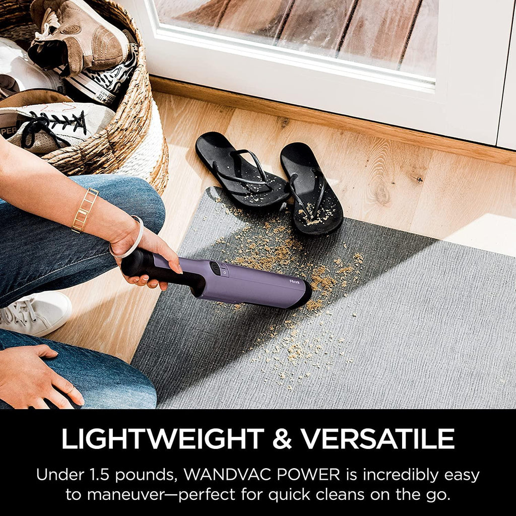 Shark WV401PK WANDVAC POWER PET Cordless Hand Vacuum, Ultra-Lightweight and Portable with Powerful Suction and Tools for Pets, Designed for Car and Home, Purple