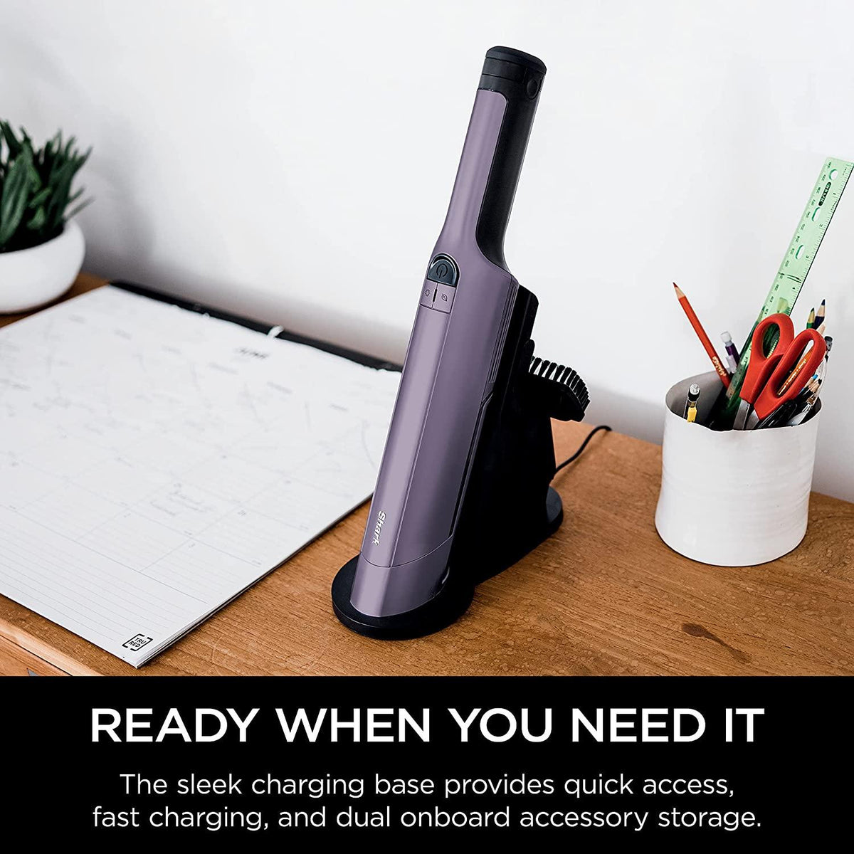Shark WV401PK WANDVAC POWER PET Cordless Hand Vacuum, Ultra-Lightweight and Portable with Powerful Suction and Tools for Pets, Designed for Car and Home, Purple
