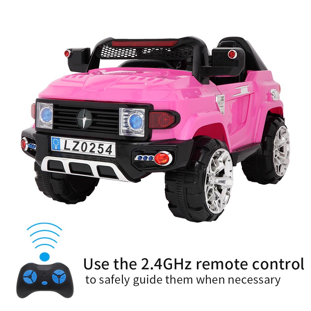 LEADZM LZ-9922 Off-Road Police Car, Ride on Car for Kid, Double Drive With 2.4G Remote Control,12V7AH Rechargeable Battery-Pink