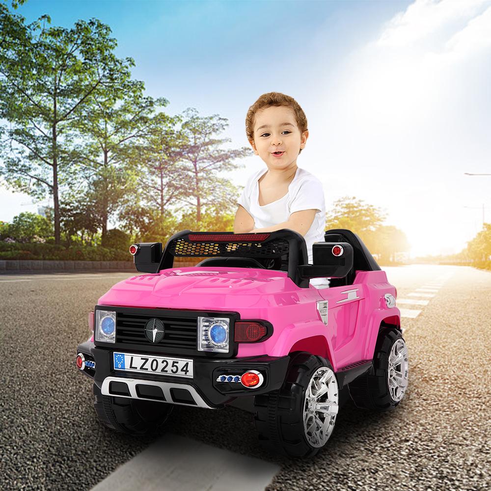 LEADZM LZ-9922 Off-Road Police Car, Ride on Car for Kid, Double Drive With 2.4G Remote Control,12V7AH Rechargeable Battery-Pink