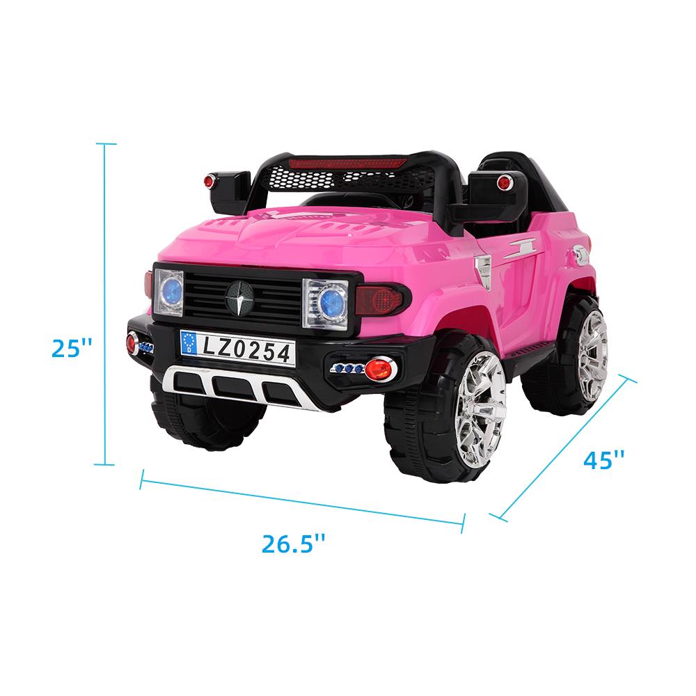 LEADZM LZ-9922 Off-Road Police Car, Ride on Car for Kid, Double Drive With 2.4G Remote Control,12V7AH Rechargeable Battery-Pink
