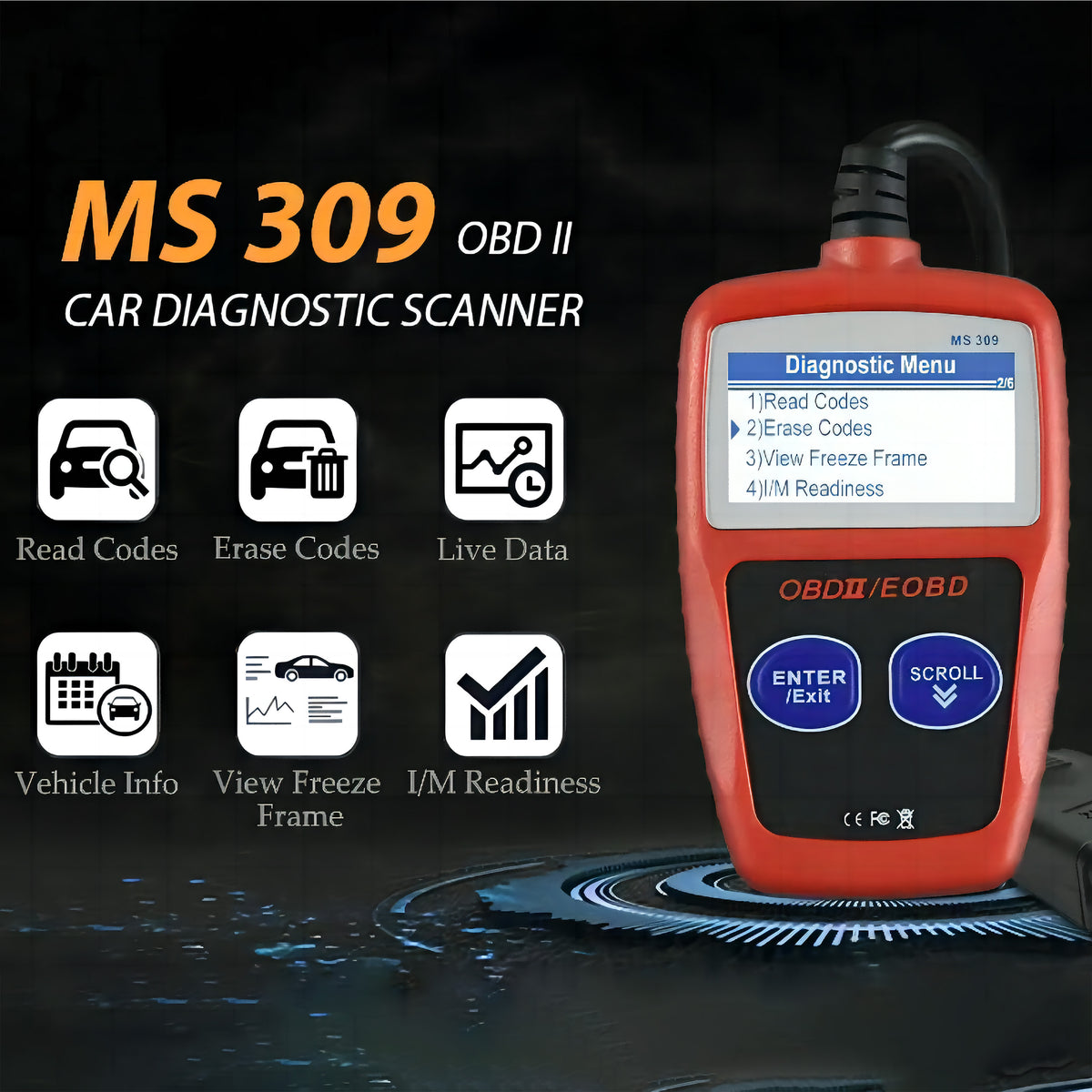 Car's Diagnostic Tool:The Upgraded Version Of MS309 OBD2 OBDII EOBD Fault Code Reader Scanner Tool