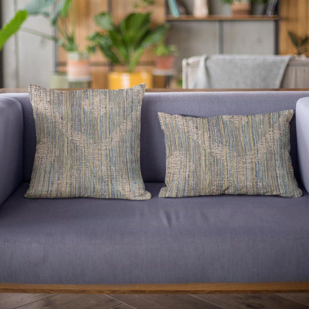 Plutus Blue Diamond Jacquard Luxury Throw Pillow-Size:20" x 30"