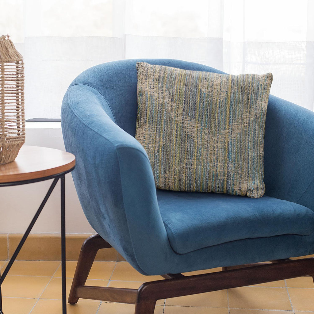 Plutus Blue Diamond Jacquard Luxury Throw Pillow-Size:20" x 30"