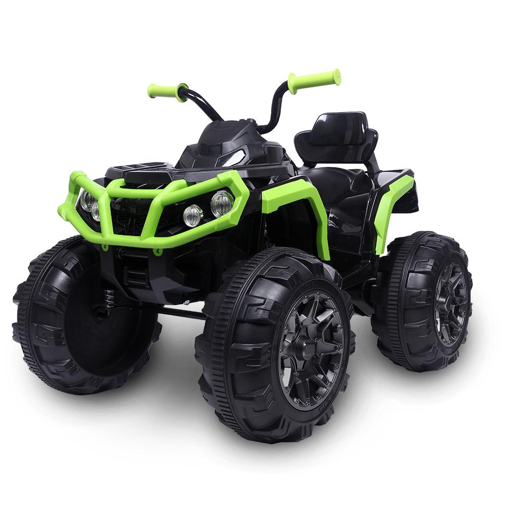 Clearance! Battery Powered Ride ON Toys, Kids 12v Ride ON Toys Car, 4-Wheeler ATV Ride ON Car w/ 3.7mph Max, 2 Speed, LED Lights, AUX Jack, Radio, Electric Motorcycle for Boys/Girls, Green, W1851