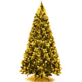 9' Pre-lit Snowy Christmas Tree 2058 Tips w/ Pine Cones &amp; Red Berries
