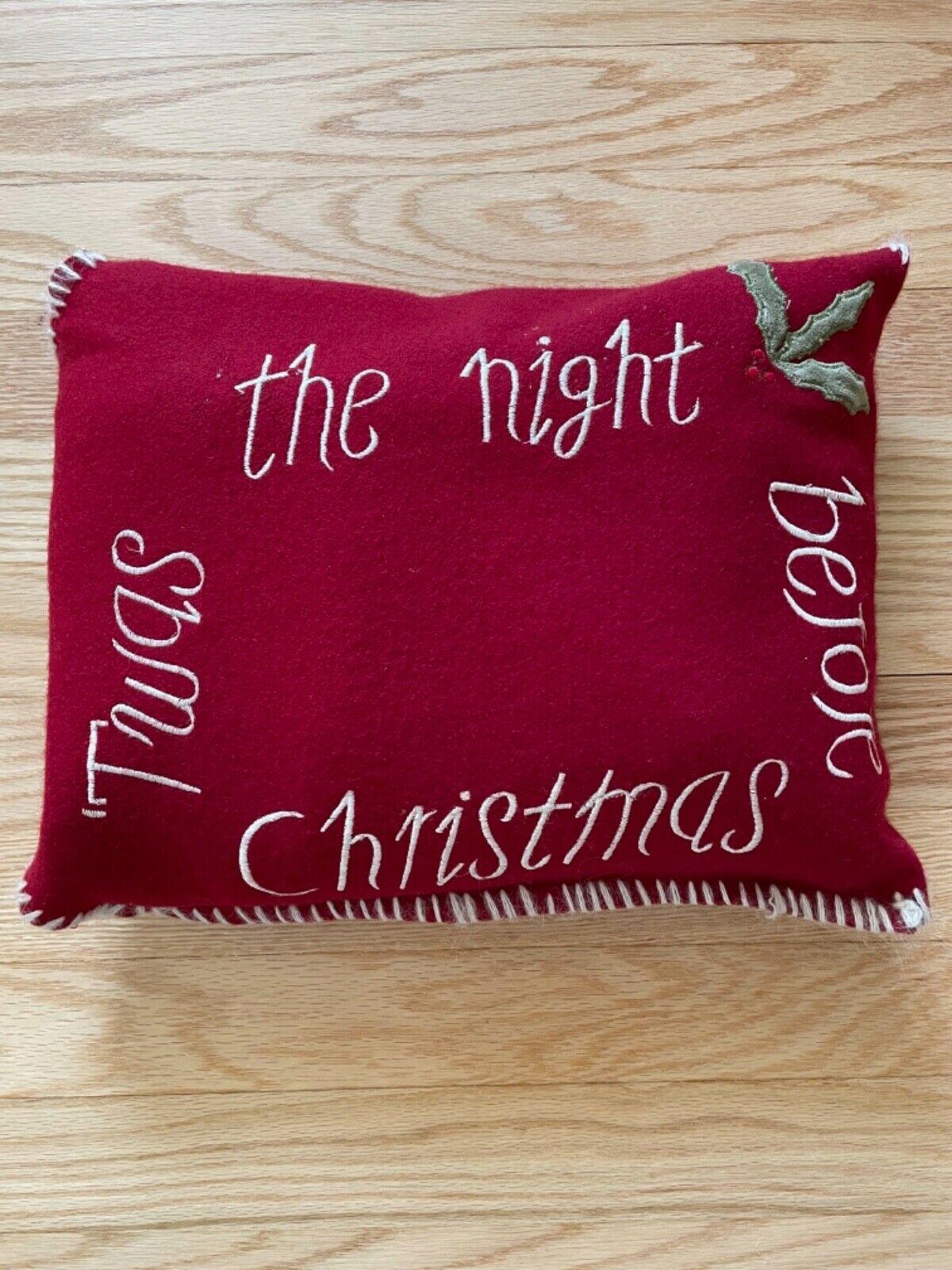 1990 Anthropologie Red Embroidered Christmas Tree Skirt 55