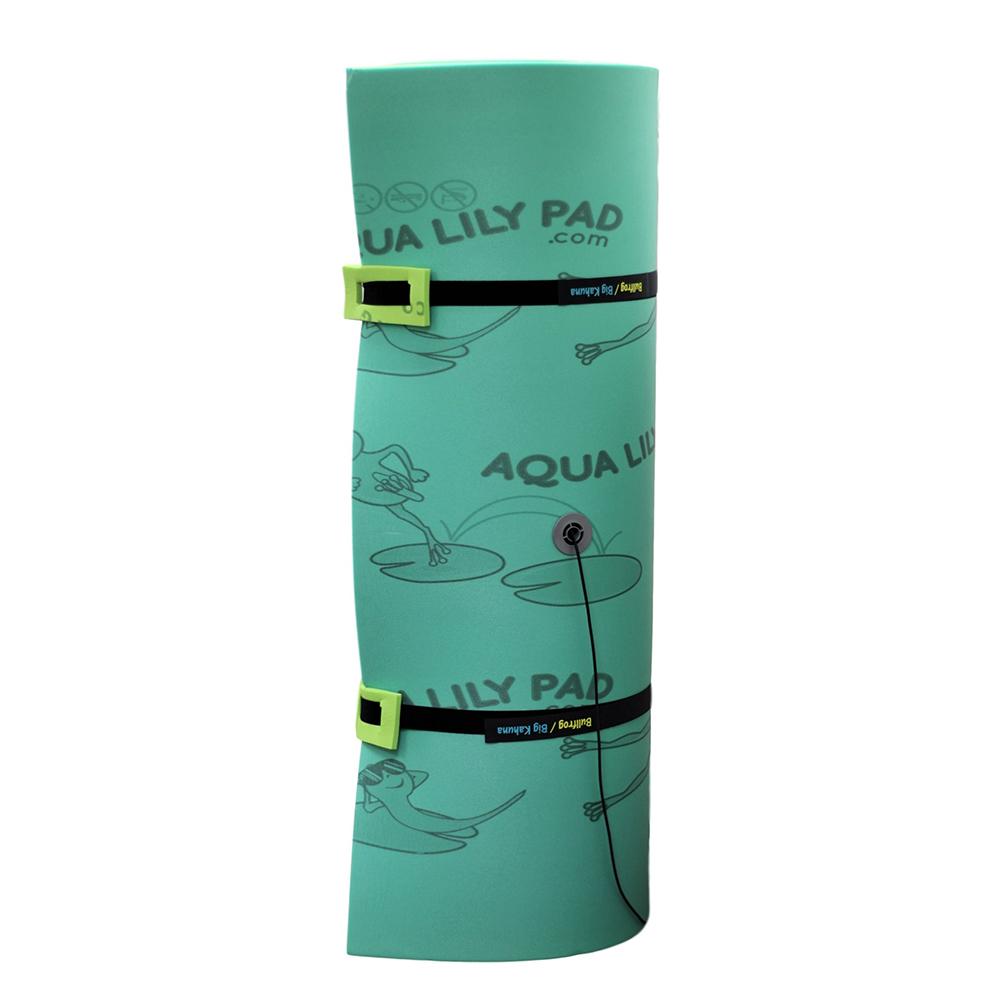 Aqua Lily Pad 15 Foot Bullfrog Water Playground Floating Foam Island with Buoyant Soft Vinyl Foam Pool Noodle Float, Lime Green