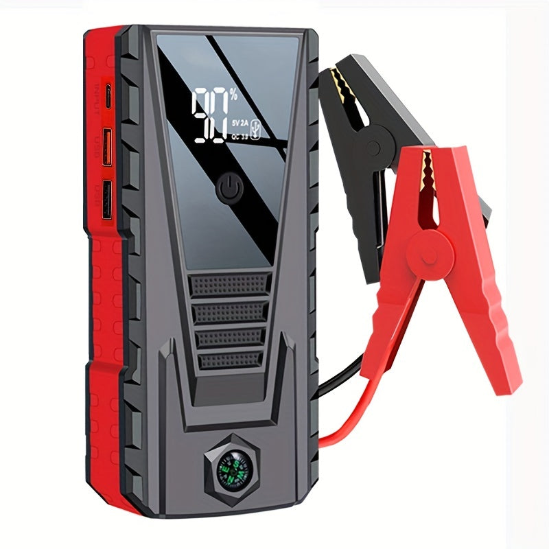 Car Jump Starter: Emergency Power Bank Booster With LED Automotive Starting Device