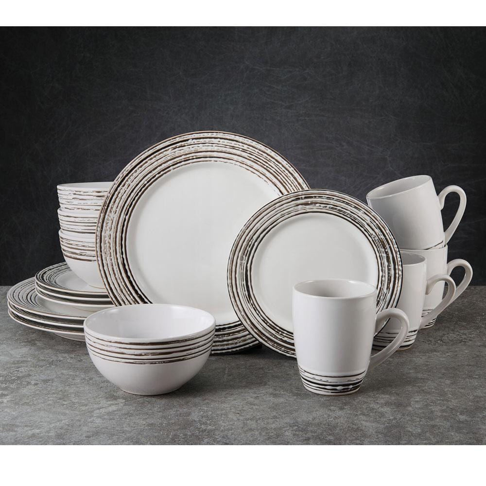 Bryson White 16 Piece Dinnerware Set, Service for 4