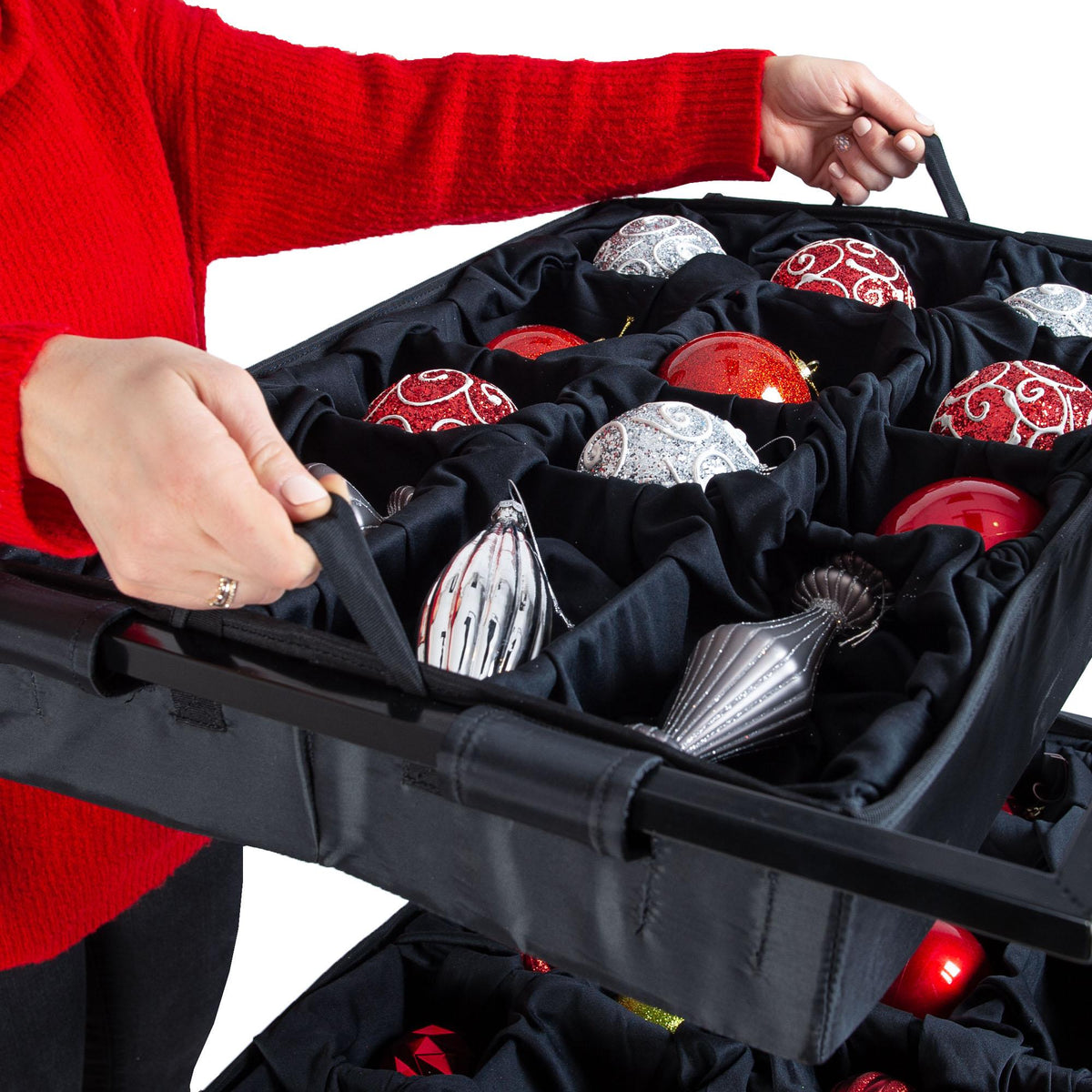 5-Tray Telescopic Christmas Ornament Storage Bag - Holds up to 120 Ornaments