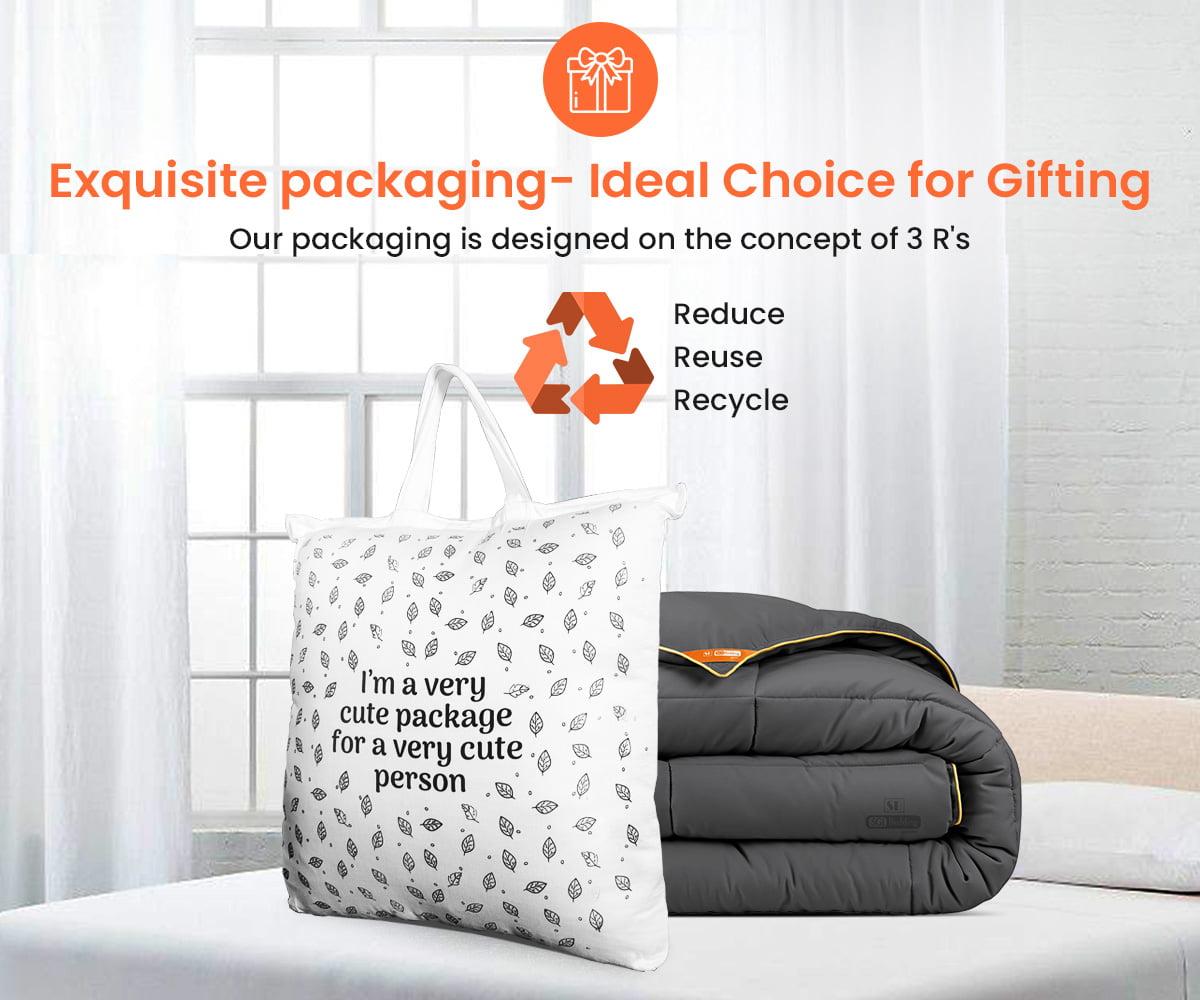 Twin Comforter Pinch Moss 300 GSM Plush Siliconized Microfiber Fill Duvet Insert Box Stiched Quilted Fluffy Soft 600 TC Egyptian Cotton Shell with Piping &amp; Pillowcases