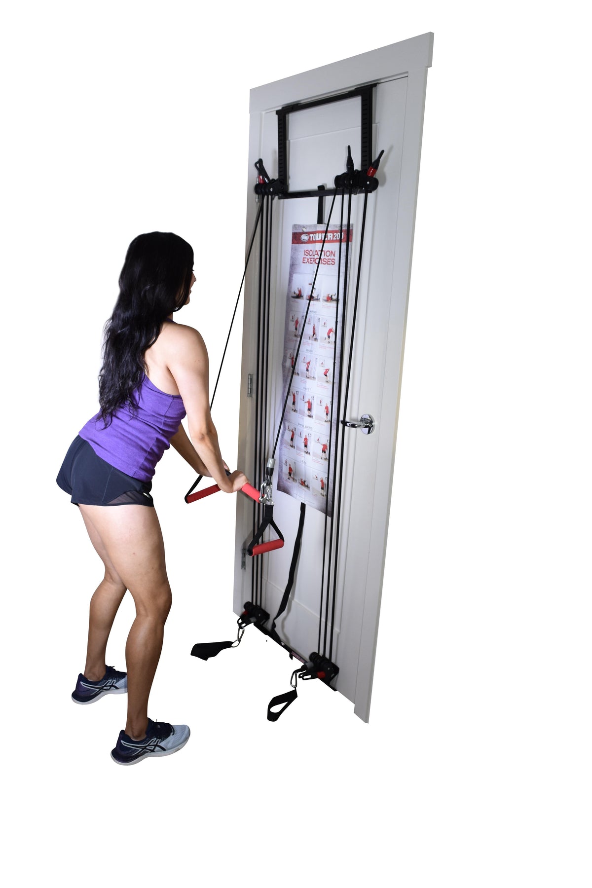 Tower 200 Door Gym Full Body Home Gym Exercise Fitness Workout System Strength Training including Straight Resistance Bar, DVD, Exercise Chart