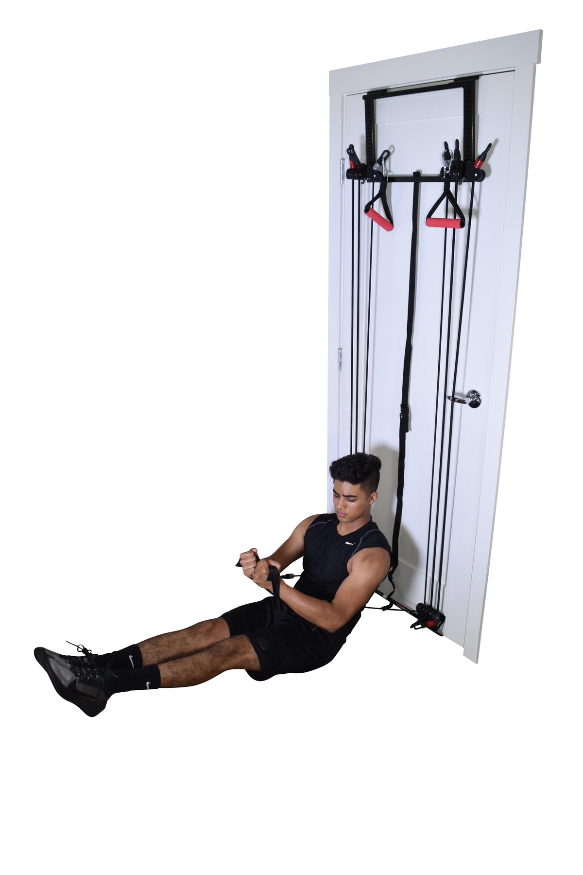Tower 200 Door Gym Full Body Home Gym Exercise Fitness Workout System Strength Training including Straight Resistance Bar, DVD, Exercise Chart