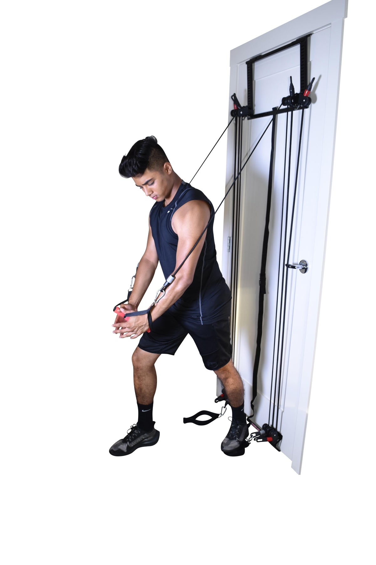 Tower 200 Door Gym Full Body Home Gym Exercise Fitness Workout System Strength Training including Straight Resistance Bar, DVD, Exercise Chart