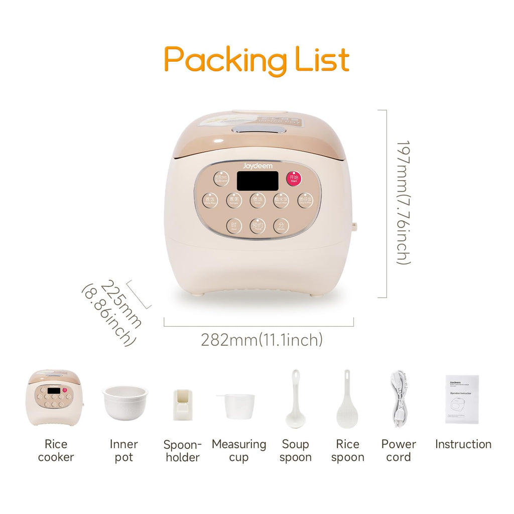 Mini Ceramic Rice Cooker, 2.5 Cups Uncooked Rice Cookers with Pure Ceramic Inner Pot, Healthy & PFOA Free, 1.2L/1.3 qt, DFB-C120