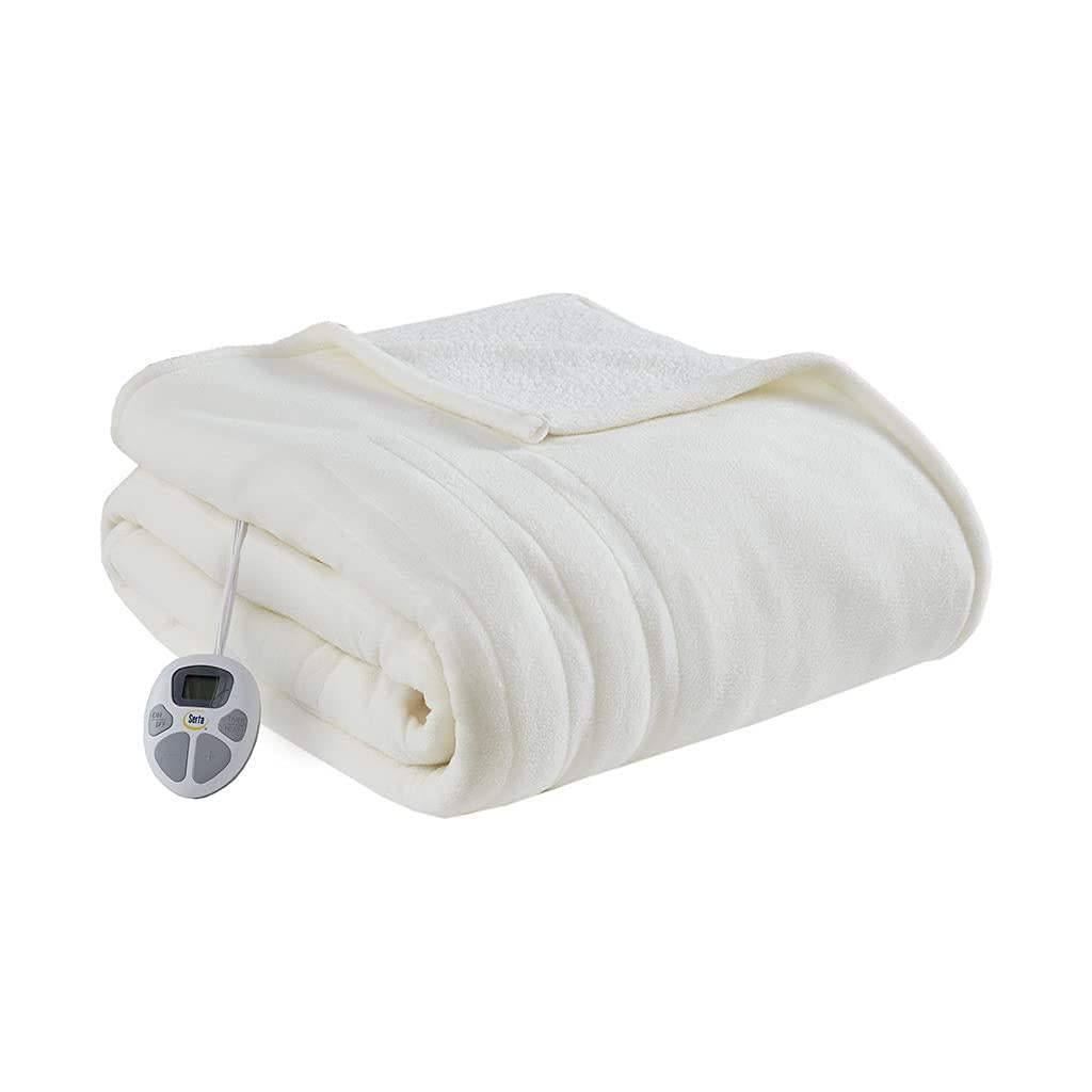 Gracie MIlls Polyester and Cotton Fleece to Sherpa Heated Blanket ST54-0108