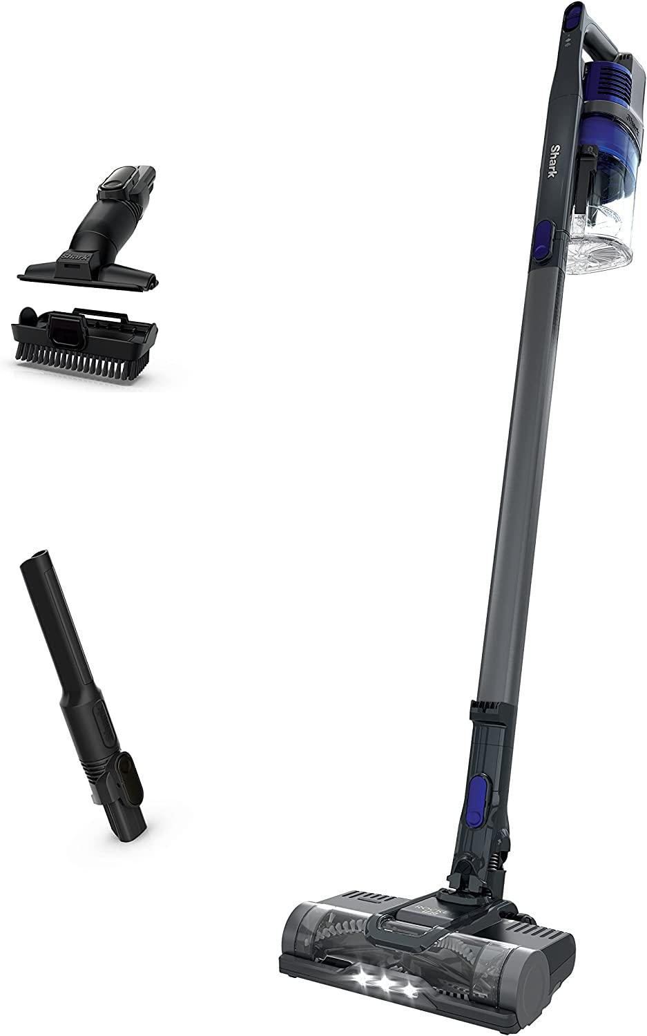 Shark IX141 Pet Cordless Stick Vacuum with XL Dust Cup, LED Headlights, Removable Handheld, Crevice Tool &amp; Pet Multi-Tool, 40min Runtime, Grey/Iris