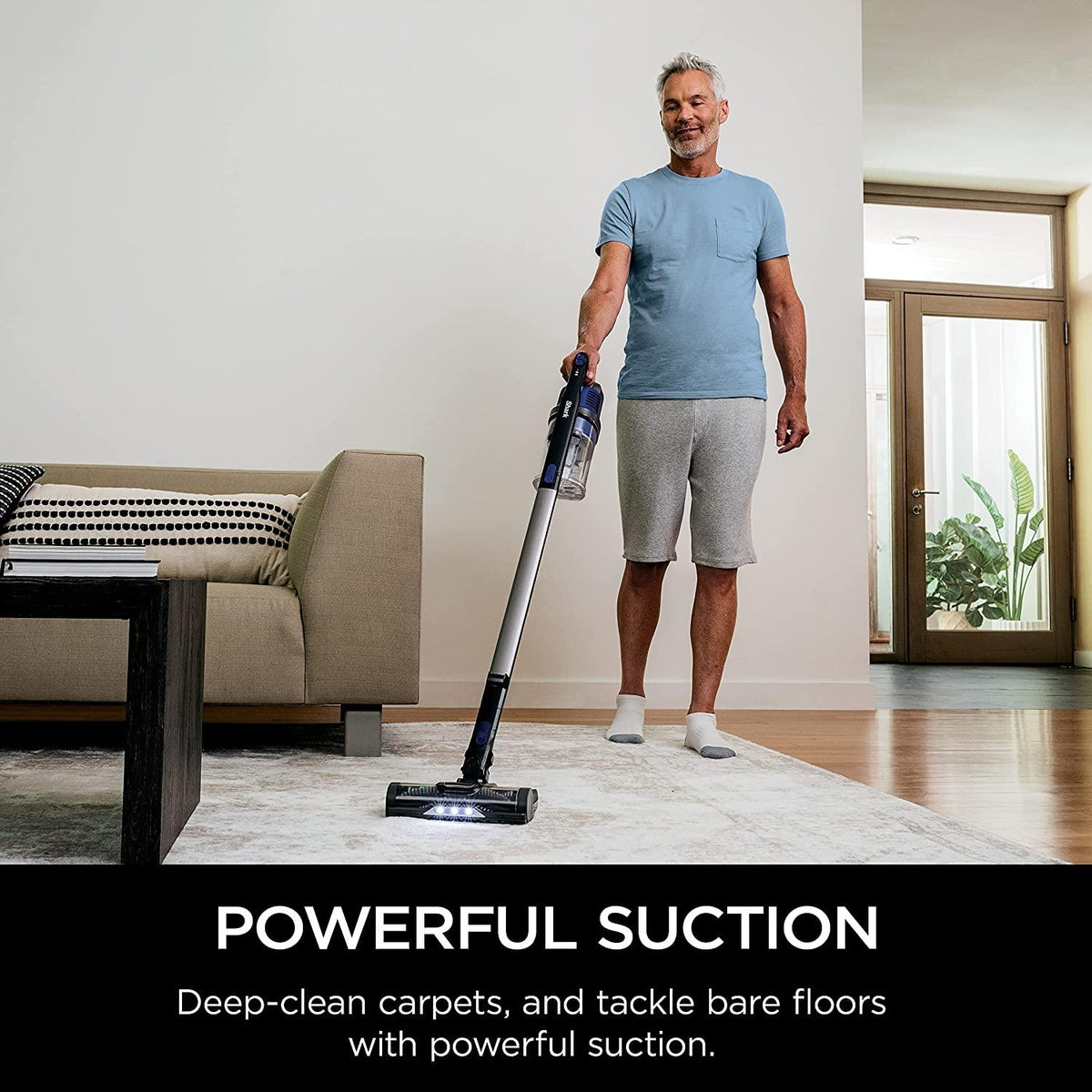 Shark IX141 Pet Cordless Stick Vacuum with XL Dust Cup, LED Headlights, Removable Handheld, Crevice Tool &amp; Pet Multi-Tool, 40min Runtime, Grey/Iris
