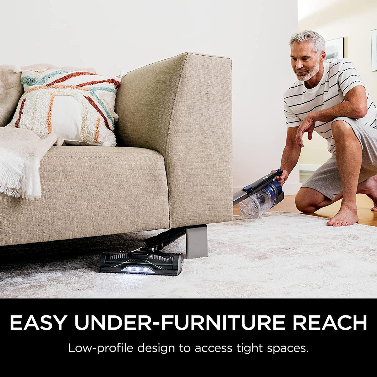 Shark IX141 Pet Cordless Stick Vacuum with XL Dust Cup, LED Headlights, Removable Handheld, Crevice Tool &amp; Pet Multi-Tool, 40min Runtime, Grey/Iris