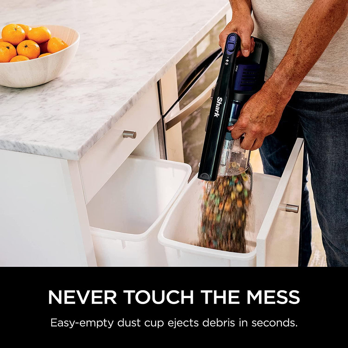 Shark IX141 Pet Cordless Stick Vacuum with XL Dust Cup, LED Headlights, Removable Handheld, Crevice Tool &amp; Pet Multi-Tool, 40min Runtime, Grey/Iris