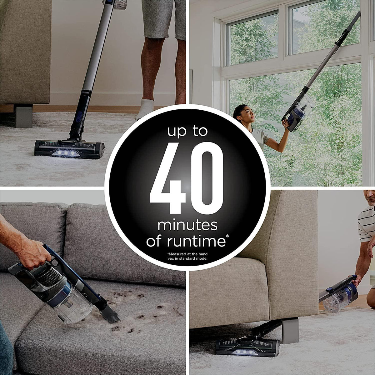 Shark IX141 Pet Cordless Stick Vacuum with XL Dust Cup, LED Headlights, Removable Handheld, Crevice Tool &amp; Pet Multi-Tool, 40min Runtime, Grey/Iris