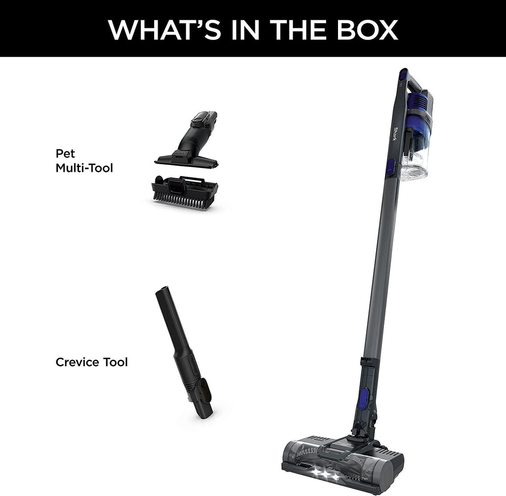 Shark IX141 Pet Cordless Stick Vacuum with XL Dust Cup, LED Headlights, Removable Handheld, Crevice Tool &amp; Pet Multi-Tool, 40min Runtime, Grey/Iris
