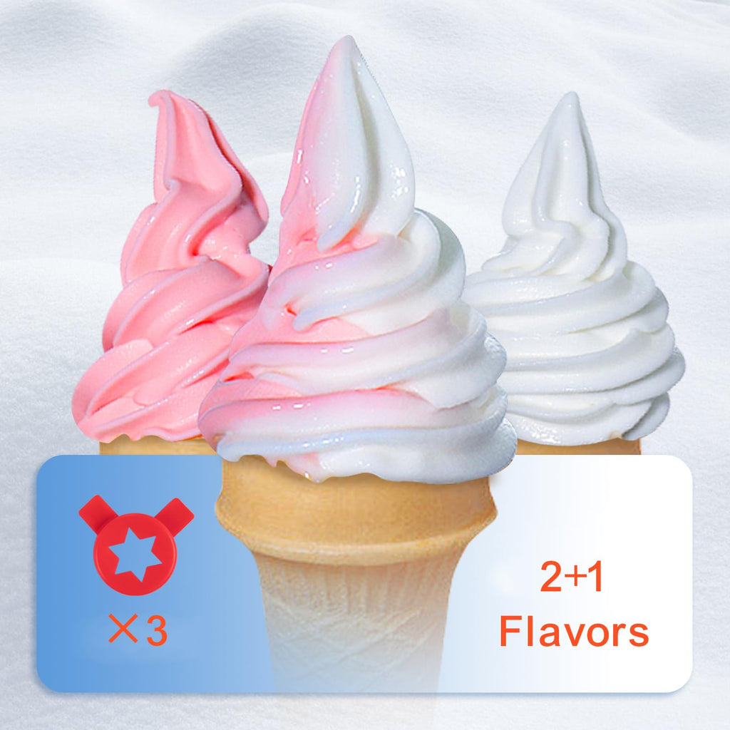 Commercial Ice Cream Maker, 22-30L/H Yield, Countertop Soft Serve Machine with 2x6L Hopper 2L Cylinder LCD Panel Puffing ShortaAlarm, Frozen Yogurt Maker for Restaurant Snack Bar