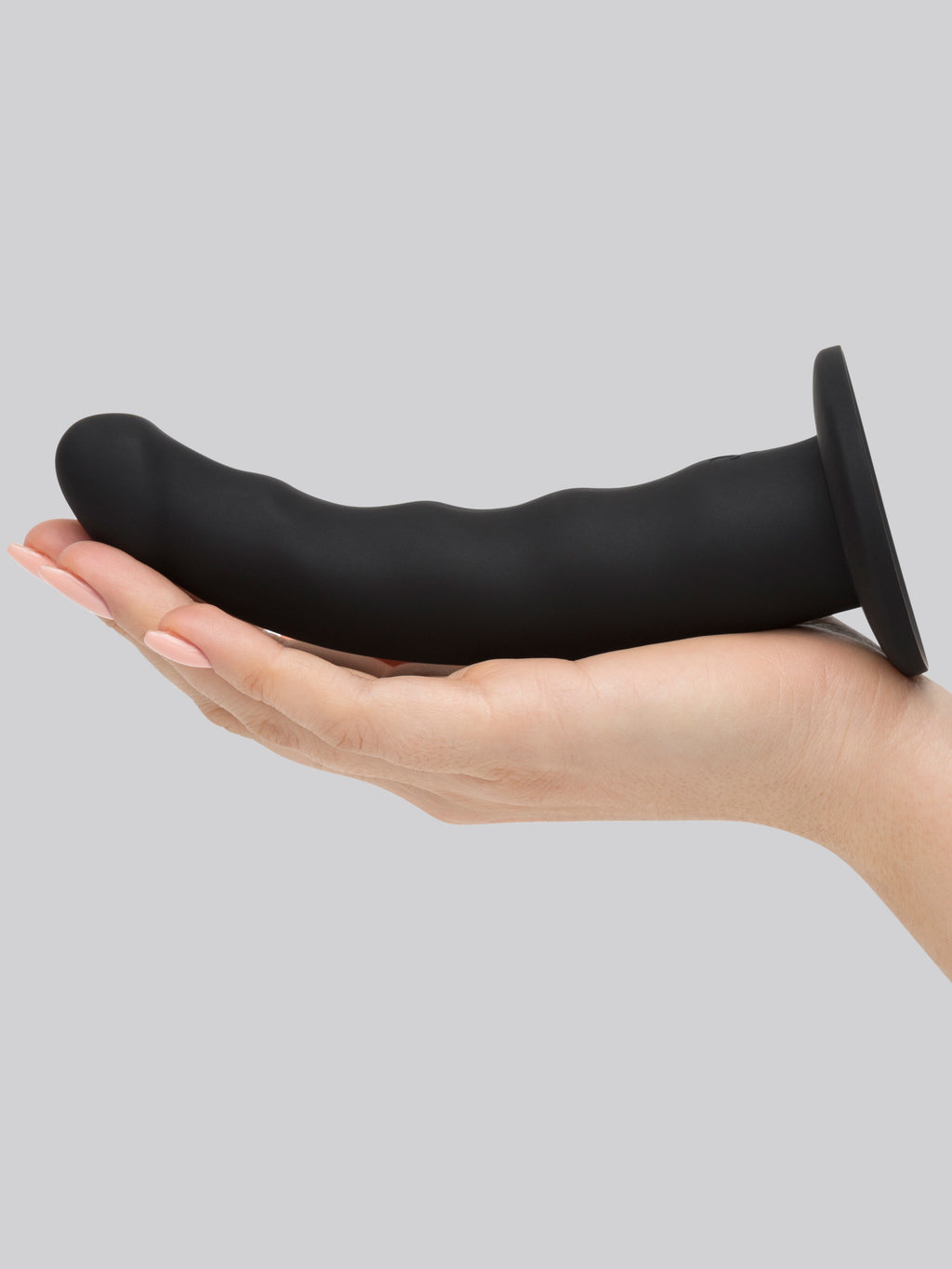 Lovehoney Sensual Waves Silicone Suction Cup Dildo 7 Inch, Black