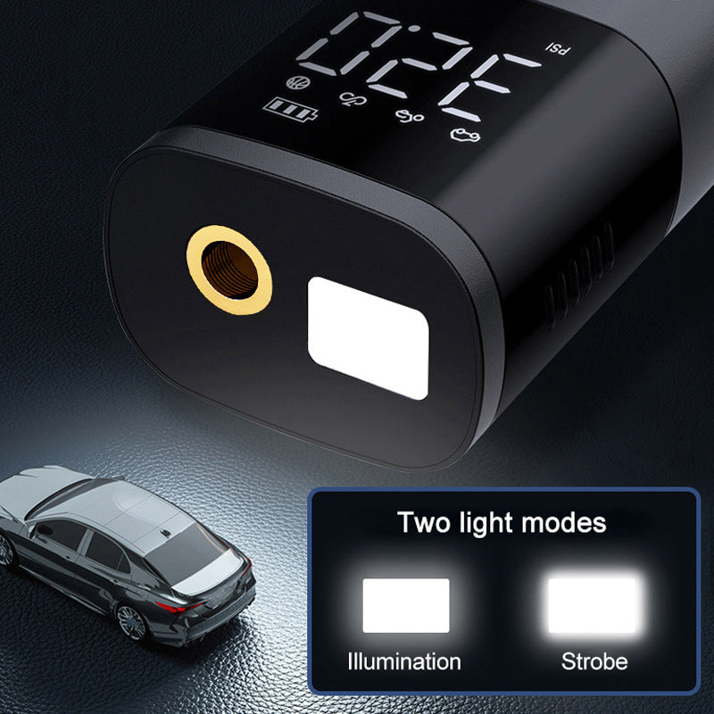 Rechargeable Wireless Air Compressor: Inflate Your Car Tires Anywhere With LED Lamp & Power Bank Function!