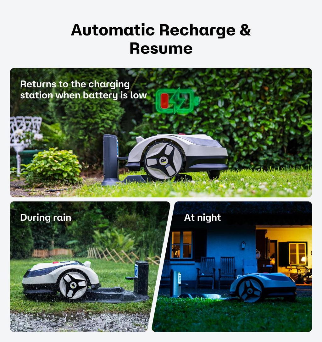 Raccoon 2 SE Wire Robot Lawn Mower, No RTK for Max. 0.15 Acre Lawn Area, 1.18"–3.15” Cutting Height, Intelligent AI Robotic Lawn Mower with 5Ah Fast-Charging Battery Robot Mower for Small Lawns