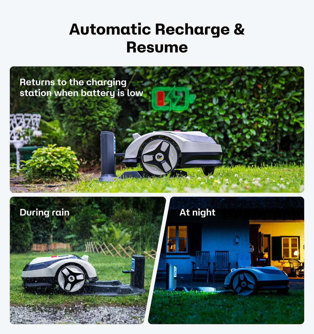Raccoon 2 SE Robot Lawn Mower, Wire-Robotic Lawn Mower Without RTK for Max. 0.15 Acre Lawn Area, 1.18"–3.15” Cutting Height, with AI Obstacle Avoidance, 5Ah Fast-Charging Battery for Small Lawns