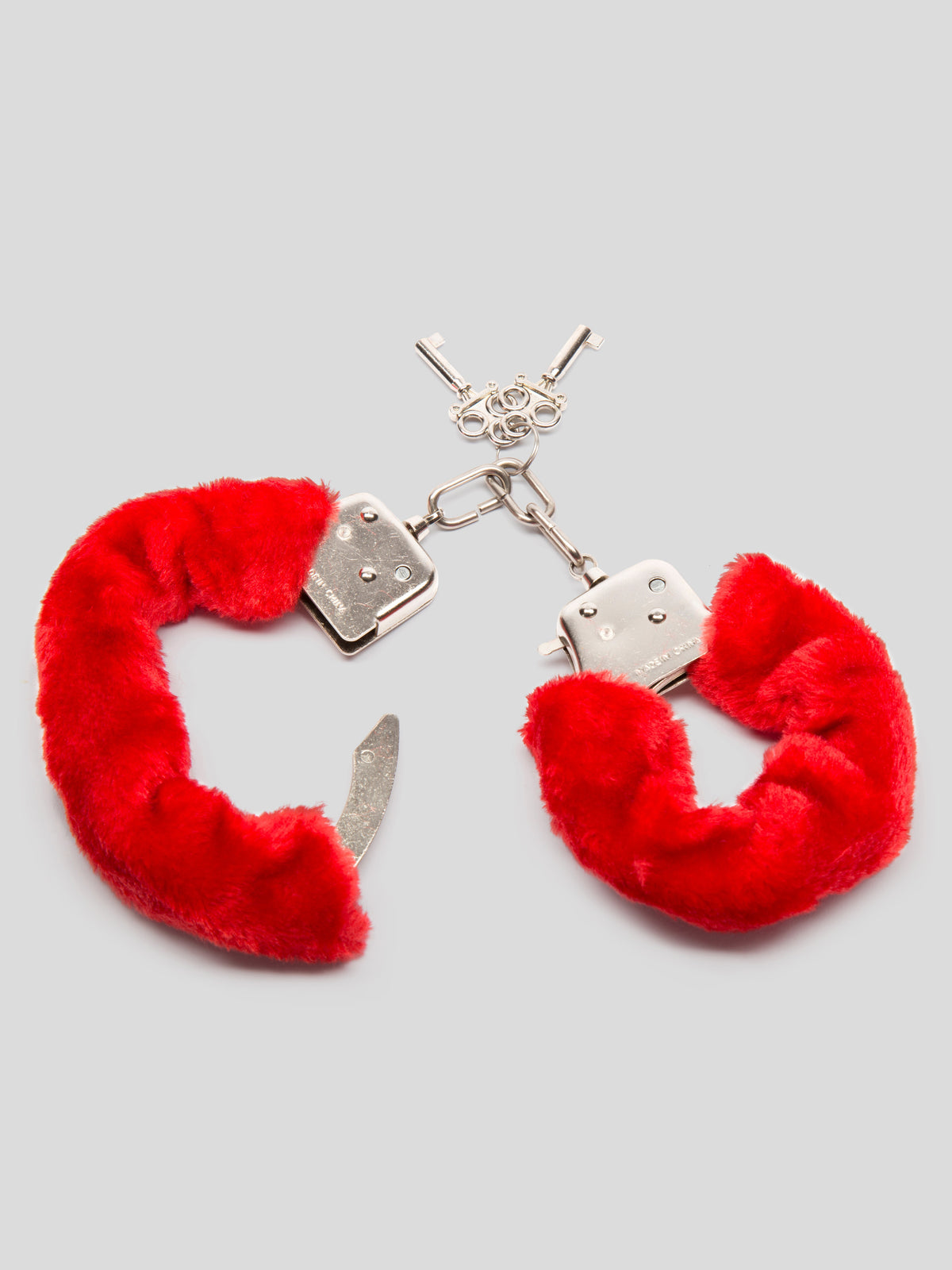 Lovehoney Red Furry Handcuffs, Red | Red