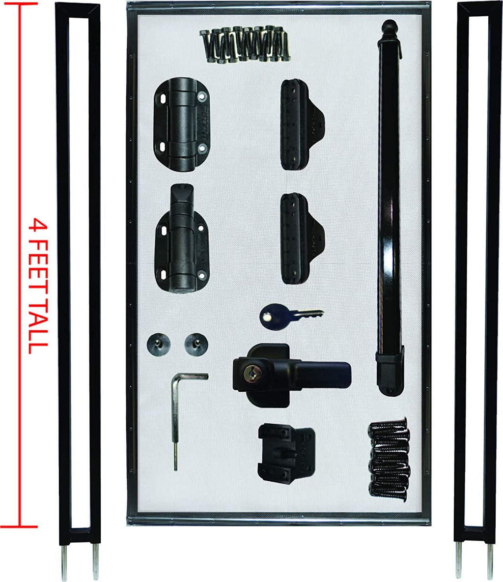 Pool Fence DIY by Life Saver Self-Closing Gate Kit, Black
