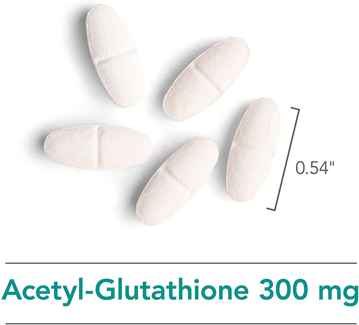 NutriCology Acetyl Glutathione 300mg - Well-Absorbed, Hypoallergenic - 60 Scored Tablets