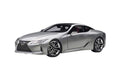 Lexus LC500 Sonic ium Silver Metallic with Dark Rose Interior and Carbon Top 1/18 Model Car by Autoart