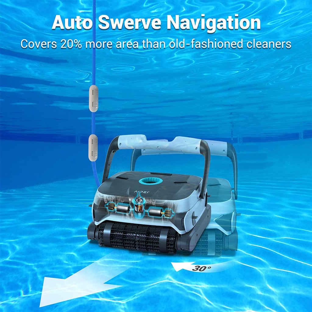 Aiper Smart Orca 1200 Pro Automatic Robotic Wall Climbing Swimming Pool Cleaner with Tangle Free 50 Foot Cord, Dual PVC Brushes,