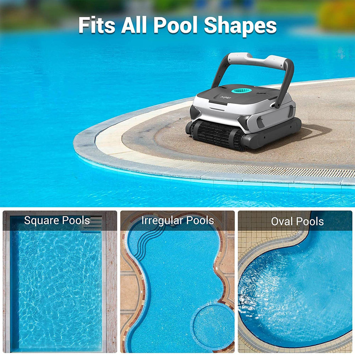 Aiper Smart Orca 1200 Pro Automatic Robotic Wall Climbing Swimming Pool Cleaner with Tangle Free 50 Foot Cord, Dual PVC Brushes,