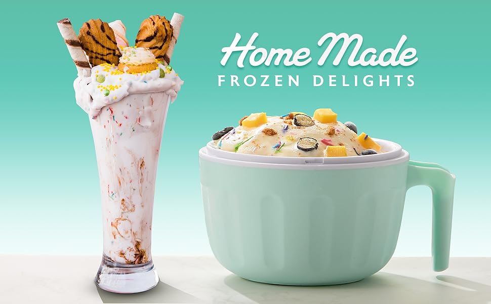 Americana Collection Elite Pint PerfectEIM1205M 1 Pint Ice Cream Maker Freezing Mug, Frozen Yogurt, Sorbet, Gelato Treat, Recipes, Mint