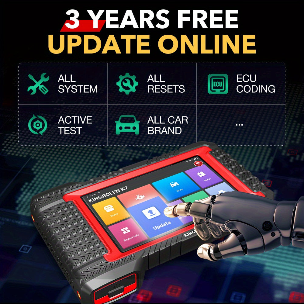 KINGBOLEN K7 OBD2 Scanner ECU Coding Active Test 28 Resets AF Reset ALL System Auto Diagnostic Tools 3 Years Update