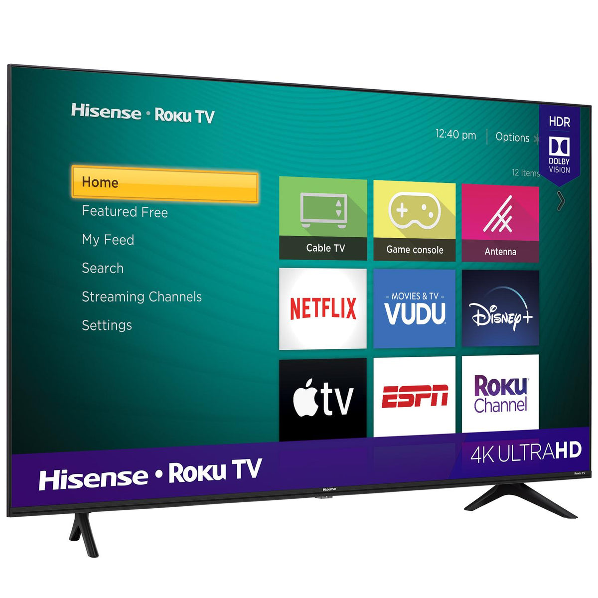hisense 58" class 4k uhd lcd roku smart tv hdr, led, flat panel r6 series 58r6e3