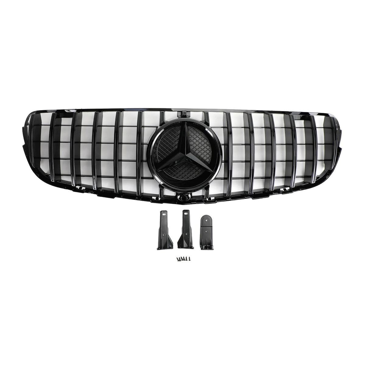 2015-2023 Benz W253 GLC-Class GLC300 GLC350 Front Bumper Grille Gloss Black Grill With Camera Hole Generic