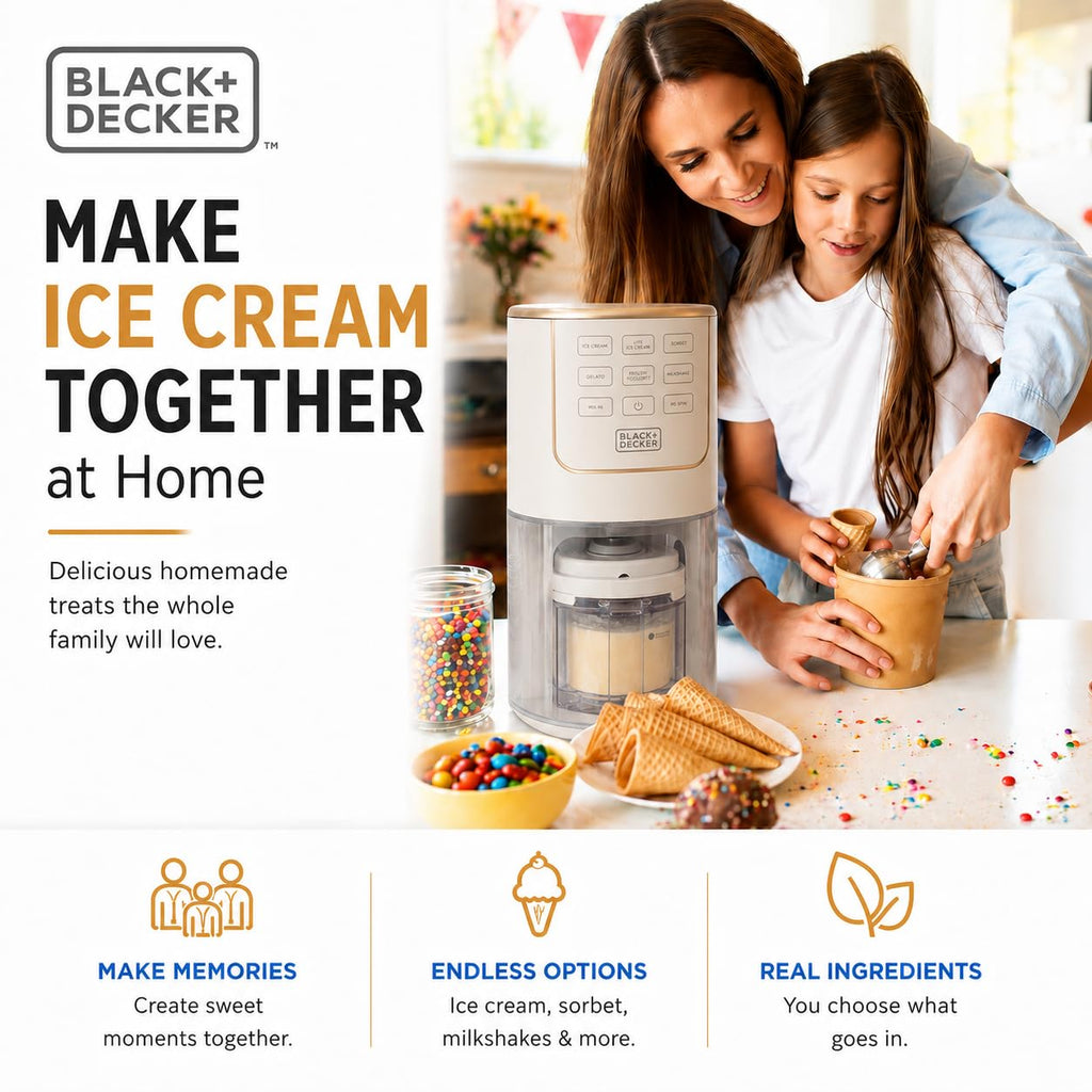 Ice Cream Maker for Families & Kids – Make Protein, Keto & Dairy-Ice Cream, Gelato & Milkshakes at Home – Easy Creamy Pint Machine with Mix-Ins